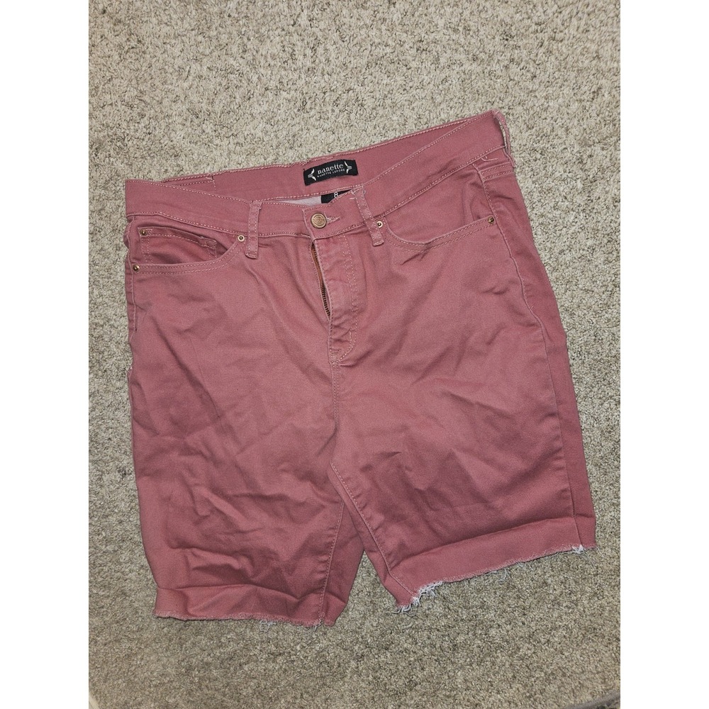 Nanette Lepore High Rise Denim Jean Cut Offs Shorts Stretch Size 8